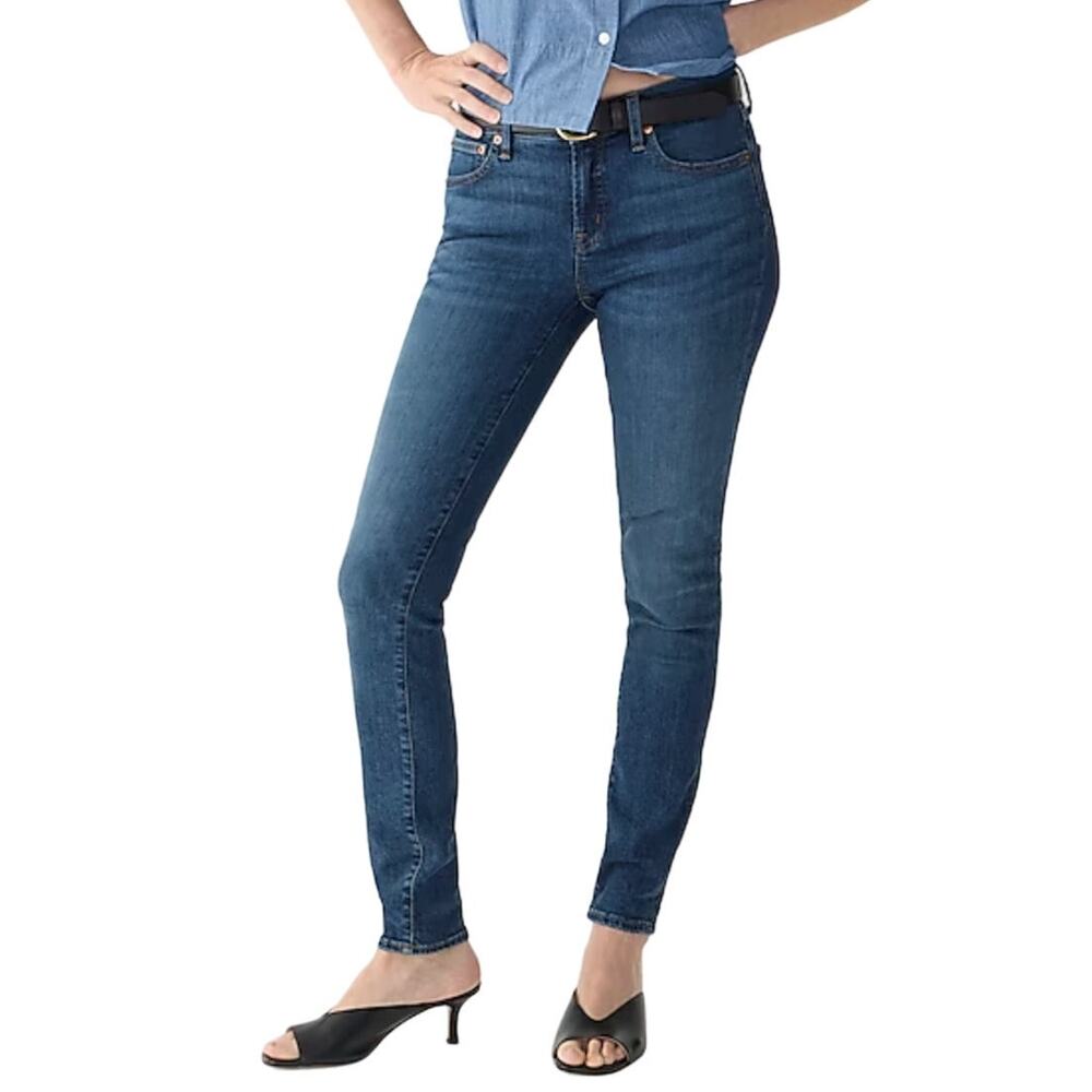 J. Crew Low-Rise Blue Jeans SZ 25 (0) Denim Toothpick Skinny Ankle Medium Wash